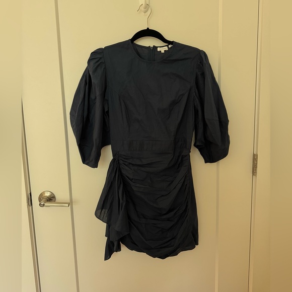 RHODE Navy Pia Puff Sleeve Mini Dress - Picture 2 of 5